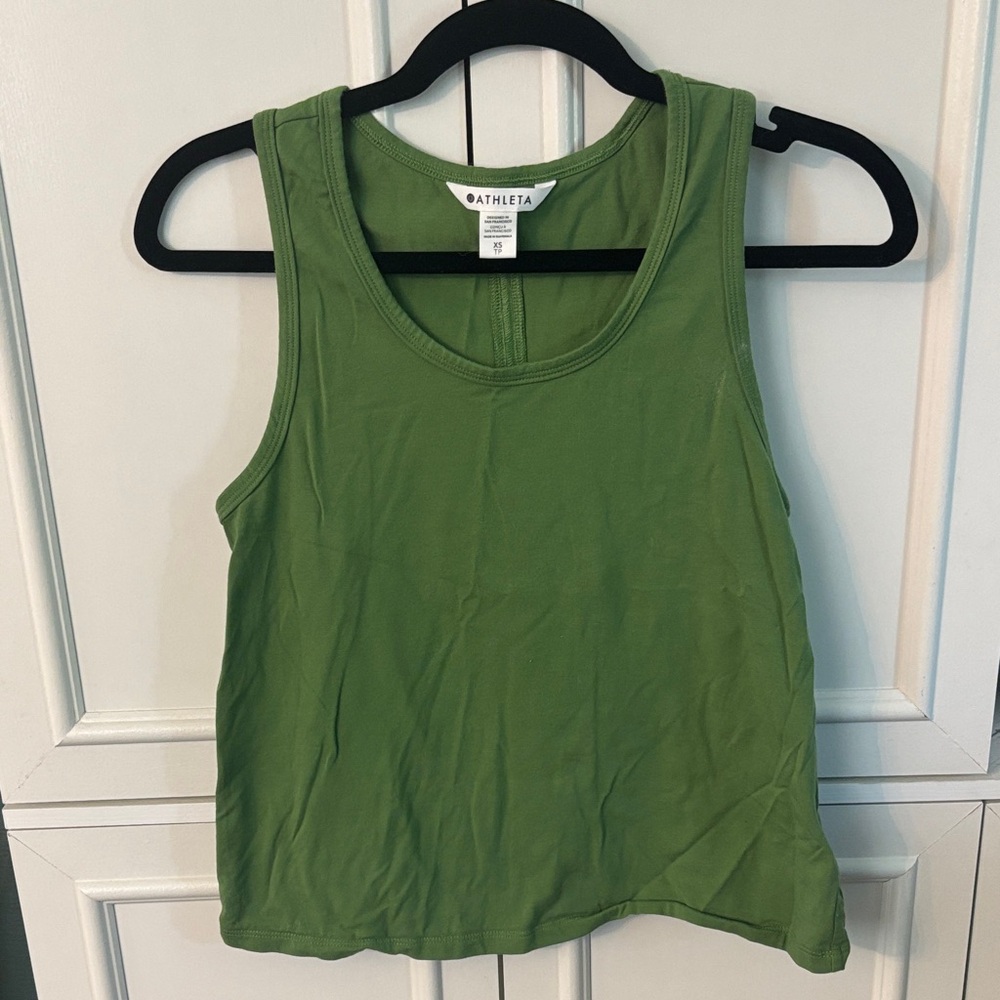 Athleta Olive Green Scoop Neck Tank Top